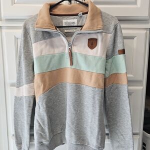 Wanakome Women's Colorblock Sweatshirt - Gray, Mint, Tan